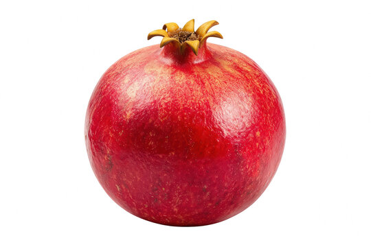 Whole Ripe Red Pomegranate Isolated on Dark Surface