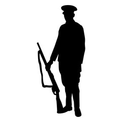 Obraz premium Classic soldier with rifle silhouette