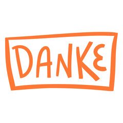 Fototapeta premium Danke hand written badge