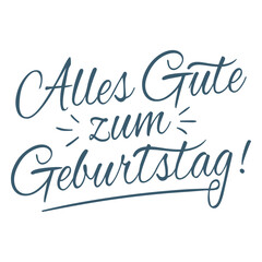 Obraz premium Alles gute zum geburtstag script badge