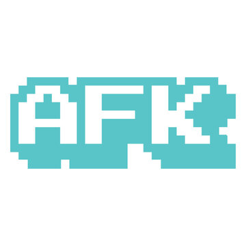 AFK gaming pixel art badge
