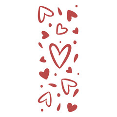 Naklejka na ściany i meble Hearts hand drawn banner