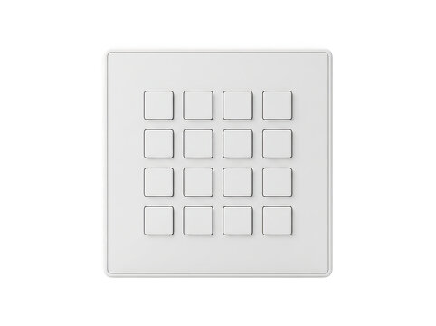 Gray numeric keypad with 12 rectangular buttons in grid layout.
