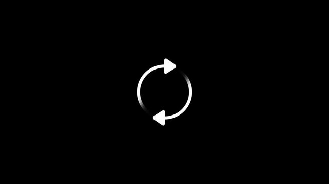 circular loading progress bar animation with black segmented indicator on white background, minimal completion status symbol for download, upload, progress, interface and technology