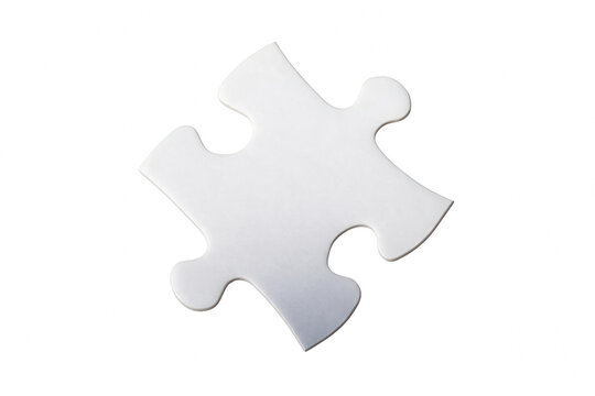 Single White Jigsaw Puzzle Piece Isolated