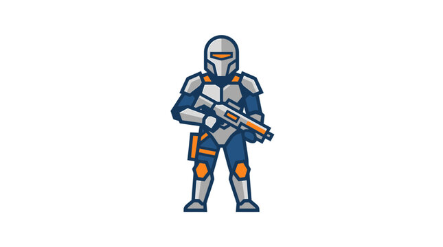 Futuristic Cyberpunk Soldier Illustration Detailed Science Fiction Armored Warrior Character Design