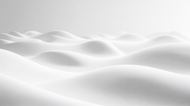 Abstract white wavy background with soft shadows and elegant smooth curves