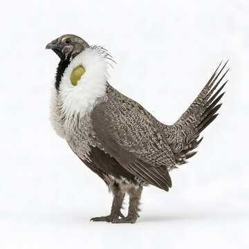 Male Sage Grouse with Yellow Air Sac Displaying