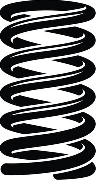 A detailed silhouette illustration of a vehicle coil spring showcasing its essential role in suspension systems and automotive engineering applications