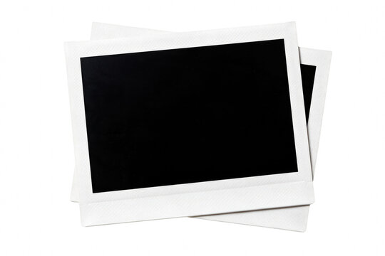 Two Blank White Instant Film Frames Overlapping