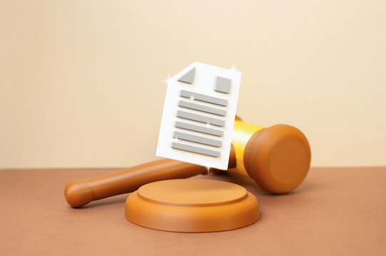 A regulation document and a judge's gavel. Concept of legal compliance and law enforcement. Symbol of legislation, policy making and government authority. Judicial order.