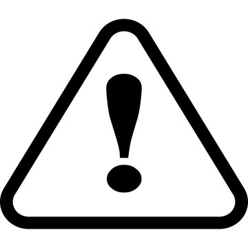 Black warning triangle exclamation mark hazard alert icon vector symbol
