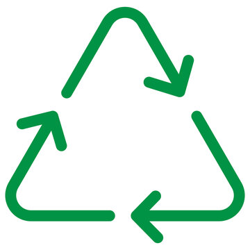 Recycling Arrow Sign Outline Icon for Eco Friendly Waste Reduction Isolated on Transparent Background