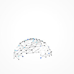 Fototapeta premium Modern Polygonal Semi Sphere Design
