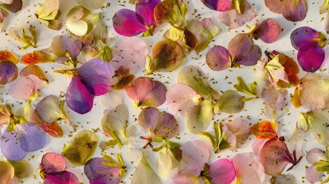 Vibrant Floral Petals on White Botanical Beauty for Design