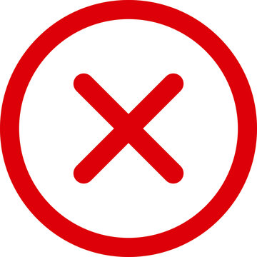 Red cross mark inside circle icon flat design reject symbol vector illustration
