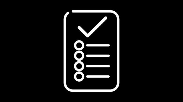 Animated Checklist Document With Large Success Checkmark Icon Loop