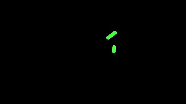 Neon Green Upward Arrow Animated Icon with Alpha Channel