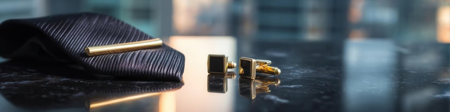 Elegant Mens Accessories Cufflinks, Tie, Tie Clip