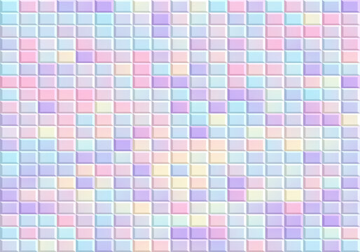 Mosaic tiles background with pastel colors in seamless grid pattern