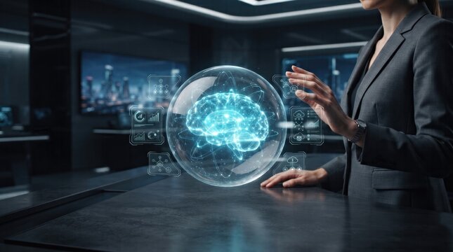 Futuristic holographic interface a vision of advanced technology and interactive data visualization