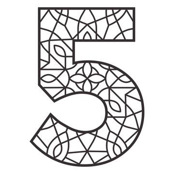 Number 5 stroke mandala