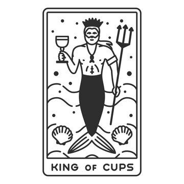 Tarot card king of cups filled stroke
