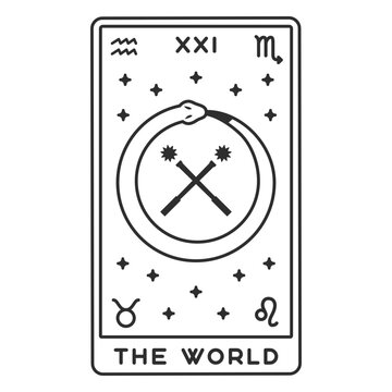 Tarot card the world filled stroke