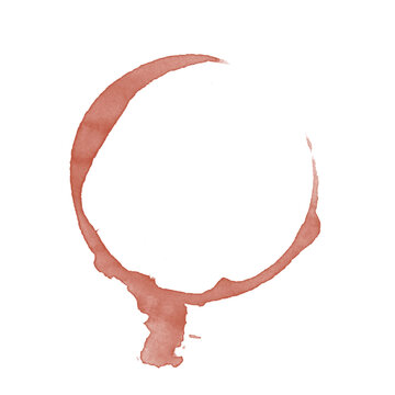 Red wine stain ring isolated on transparent background