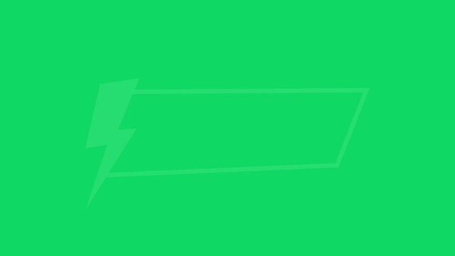 White Banner Template Generate Animation, Blinking Line Loop on Green Screen 4K