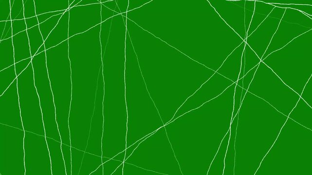 Texture effect, thin intersecting line overlay forming an abstract geometric network, bright chroma key background, digital visual effect for video editing, green screen 4k