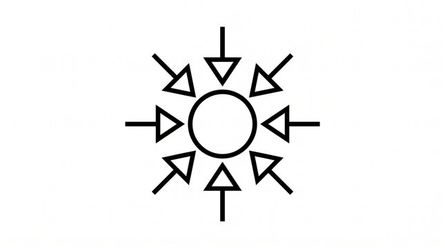 Convergence centralization icon with focus arrows vector illustration design.