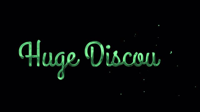 Huge Discount Green Handwriting Animation with smooth write on rendered in 4K resolution transparent background