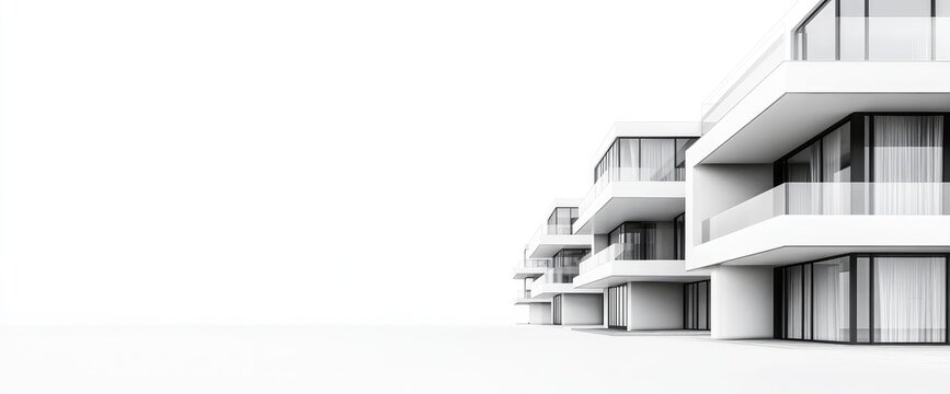 Contemporary apartment building with clean architectural lines