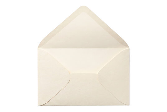 Open cream paper envelope on a dark surface