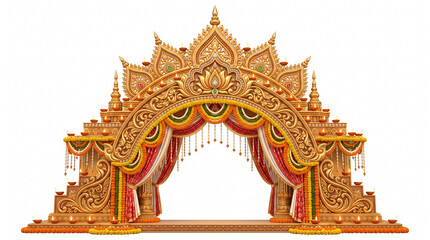 Fototapeta premium Elaborate mandap wedding arch decoration