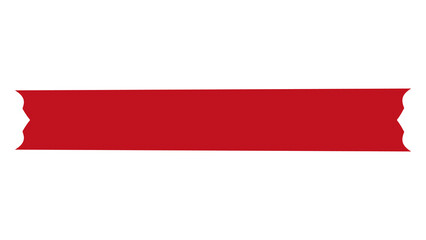 Obraz premium Red banner ribbon with flat design and jagged edges design element horizontal ribbon title ribbon graphic element label design modern design promotional ribbon vector illustration