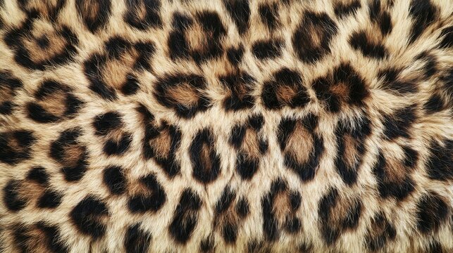 Golden Leopard Fur Texture with Dark Rosette Spots