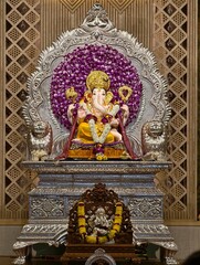 Fototapeta premium Pune, Maharashtra, 14 September 2026, Famous Kasba Ganpati during Ganpati Festival 2026, Kasba Ganpati is Pune’s Gramadevata or guardian deity, and one of the city’s oldest Ganpati traditions.