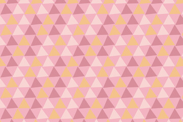 Fototapeta premium Abstract geometric seamless pattern featuring repeating triangles in soft shades of pastel pink and warm peach tones creating a delicate balanced aesthetic for modern digital wallpaper