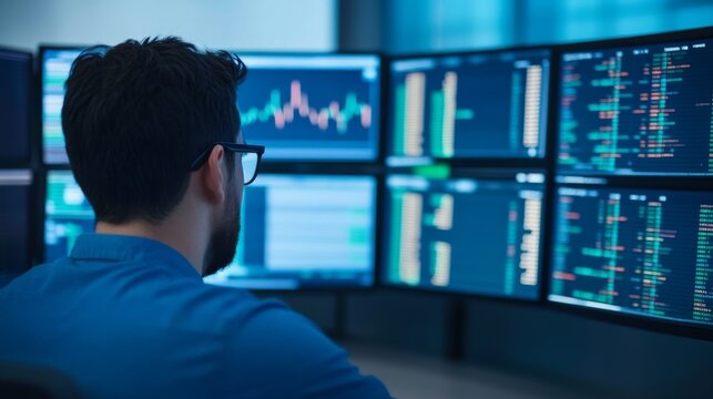 Silver Daylight Across a Clear Analytics Composition: Financial Workspace With Algorithmic Trading Analytics Monito &acirc;&euro;&ldquo; Skyline Study 3