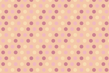 Seamless pattern featuring vibrant polka dots in shades of soft pink and warm peach creating a modern minimalist design suitable for decorative backgrounds and textiles © Graphixa