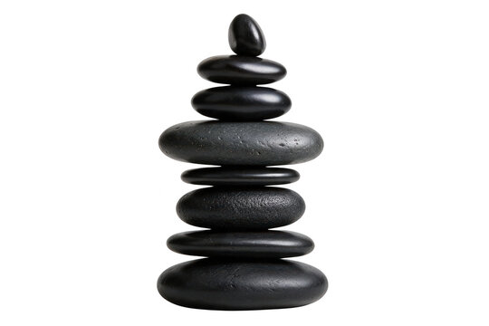 Balanced Stack of Smooth Polished Pebbles in Still Life