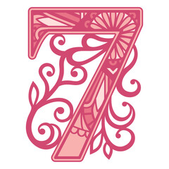 Obraz premium Number seven mandala alphabet