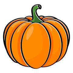 Fototapeta na wymiar Big pumpkin color stroke