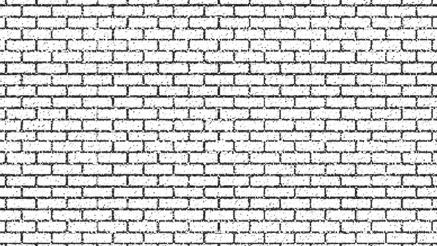 Brick Wall Texture Background With Halftone Dotted Effect Vector illustration