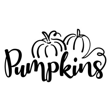 Pumpkin vegetable lettering badge