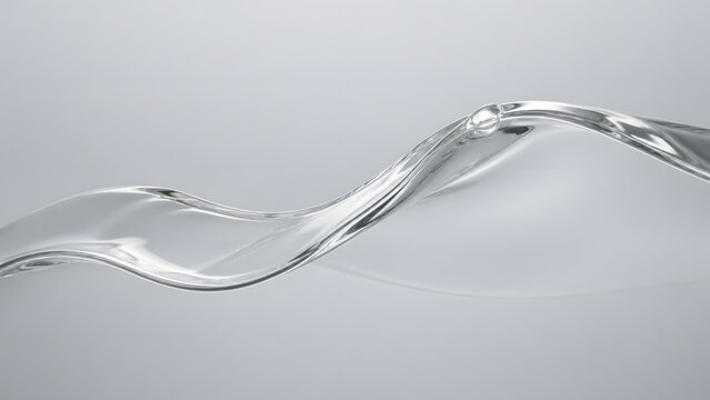 Transparent water splash wave on light background