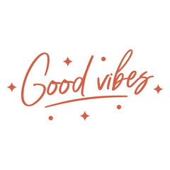 Obraz premium Good vibes lettering flat quote