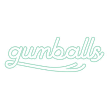 Light blue gumballs label stroke